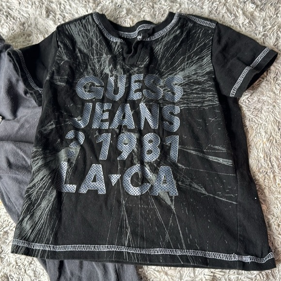 4T boys guess kids, black T-shirt, rabbit, bear hoodie, Old Navy sweats - Picture 8 of 13